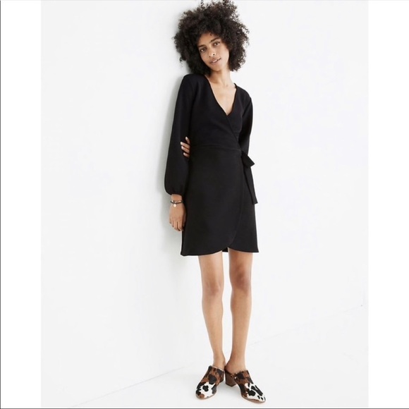 Madewell Texture & Thread Side Tie Dress Black XS - Picture 1 of 11